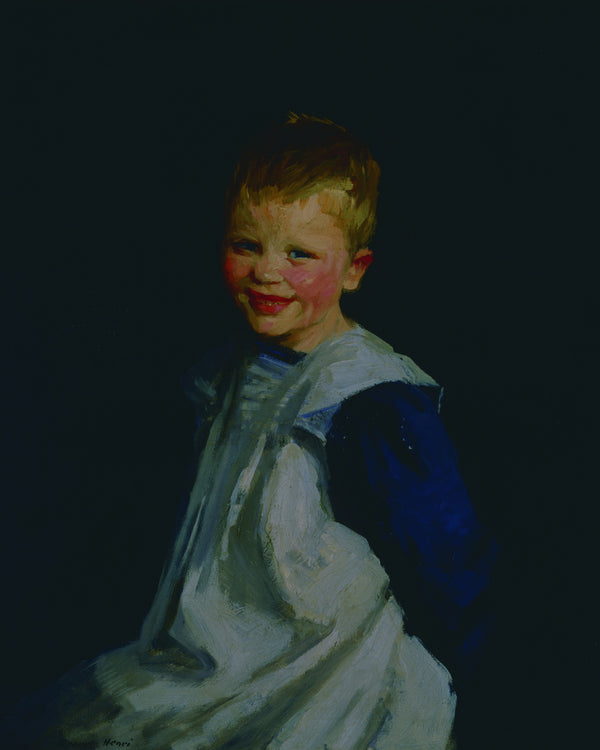 Lachend Nederlands meisje, Robert Henri, kunstdruk van willem.