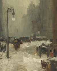Sneeuw in New York, Robert Henri, detail