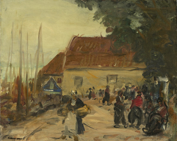 Straatscene in Volendam, Robert Henri, kunstdruk van willem.