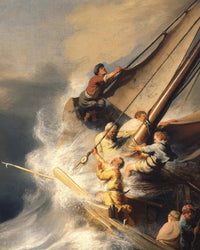 Christus in de storm op het meer van Galilea, Rembrandt van Rijn, detail