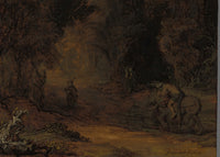 Landschap met de barmhartige Samaritaan, Rembrandt van Rijn, detail