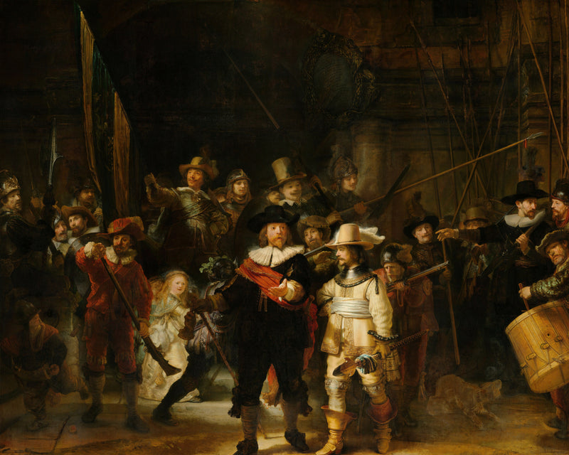 De Nachtwacht, Rembrandt van Rijn, kunstdruk van willem.