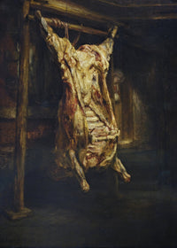 De geslachte os, Rembrandt van Rijn, kunstdruk van willem.