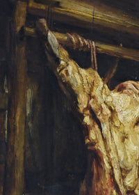De geslachte os, Rembrandt van Rijn, detail