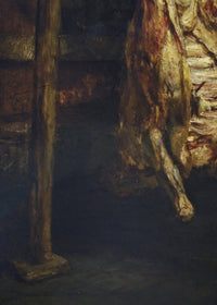 De geslachte os, Rembrandt van Rijn, detail
