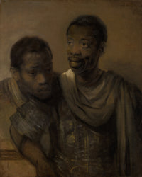 Twee Afrikaanse mannen, Rembrandt van Rijn, kunstdruk van willem.