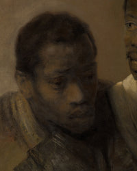 Twee Afrikaanse mannen, Rembrandt van Rijn, detail