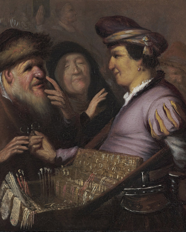 De brillenverkoper, Rembrandt van Rijn, kunstdruk van willem.
