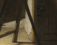 De schilder in zijn atelier, Rembrandt van Rijn, detail