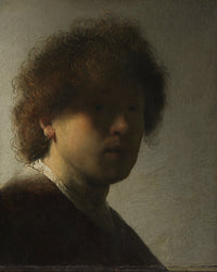 Zelfportret op jeugdige leeftijd, Rembrandt van Rijn, kunstdruk van willem.