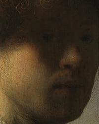 Zelfportret op jeugdige leeftijd, Rembrandt van Rijn, detail