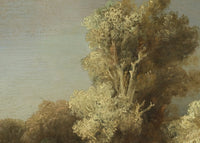Landschap met stenen brug, Rembrandt van Rijn, detail