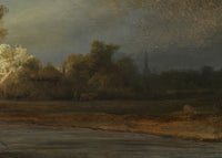 Landschap met stenen brug, Rembrandt van Rijn, detail