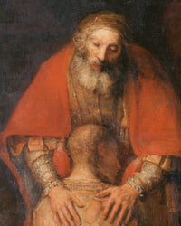 De terugkeer van de verloren zoon, Rembrandt van Rijn, detail
