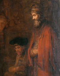 De terugkeer van de verloren zoon, Rembrandt van Rijn, detail
