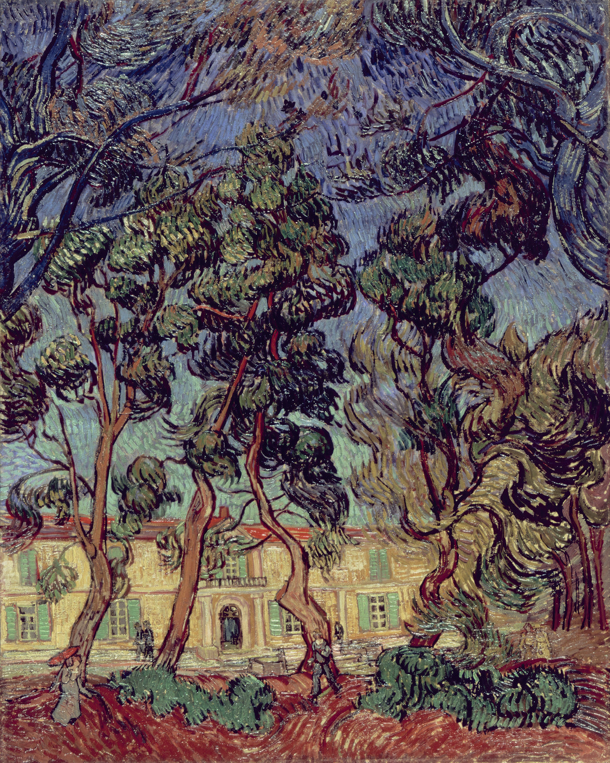 Het hospitaal van Saint-Rémy, Vincent van Gogh, kunstdruk van willem.
