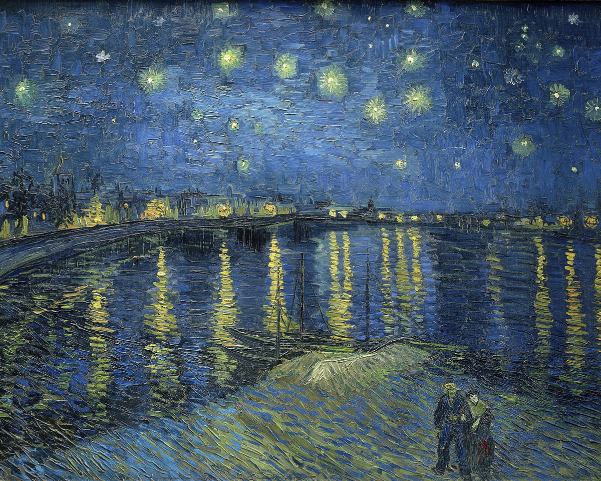 Sterrennacht boven de Rhône, Vincent van Gogh, kunstdruk van willem.