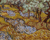 Olijfbomen met gele hemel en zon, Vincent van Gogh, detail
