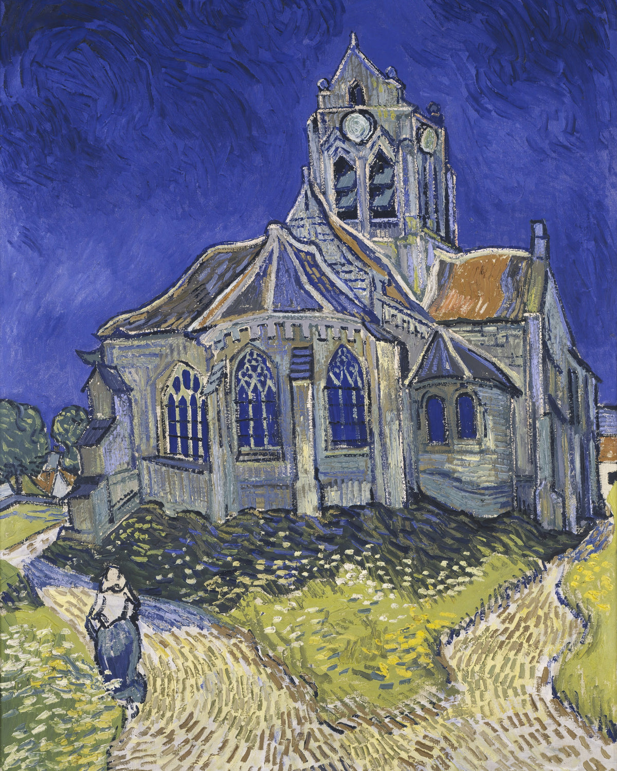 De kerk van Auvers, Vincent van Gogh, kunstdruk van willem.