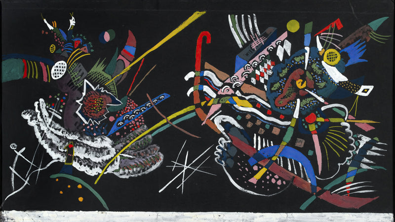 Ontwerp voor wand A van de Juryfreie Kunstausstellung, Wassily Kandinsky, kunstdruk van willem.