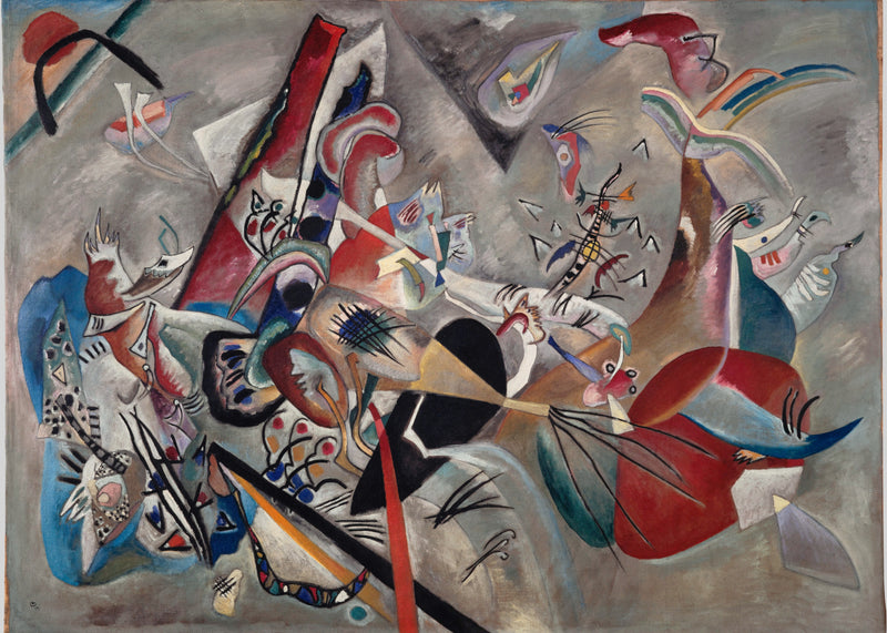 In het grijs, Wassily Kandinsky, kunstdruk van willem.
