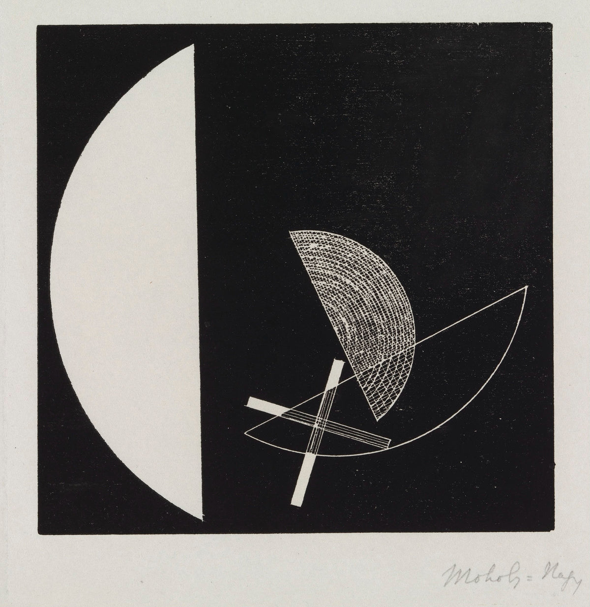 László Moholy-Nagy — Segments of Circle with Cross