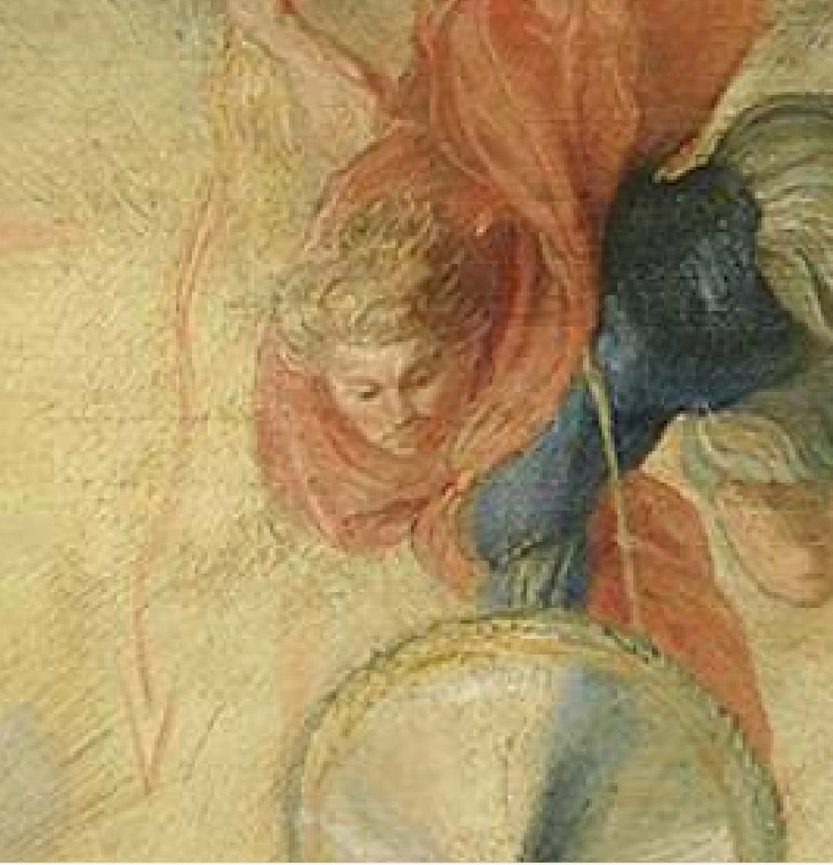 Detail van aartsengel Michaël uit De val der verdoemden van Rubens, museumopname vergroot zonder bewerking